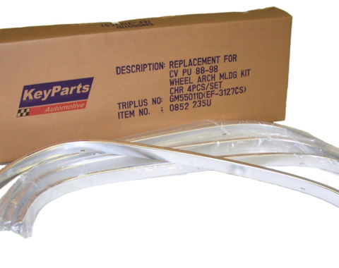 Key Parts '88-'98 Wheel Opening Molding Kit (Chrome) 4 Piece Set 0852-235 U