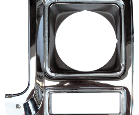 Key Parts '79-'80 Headlight Door Chrome/Drk Argent Driver's Side 0850-055L