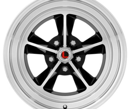 Legendary Wheels 1964-1973 Ford Mustang 15 X 7 Legendary GT9 Alloy Wheel, 5 on 4.5 BP, 4.25 BS, Gloss Black / Machined LW69-50754A