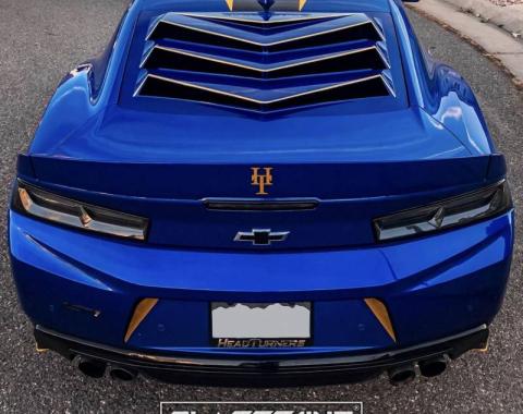 GlassSkinz 2016-20 Camaro Bakkdraft Rear Window Valance / Louver CAM6BAKKDRAFT | Gloss Black Abs (No Paint) RAWGB
