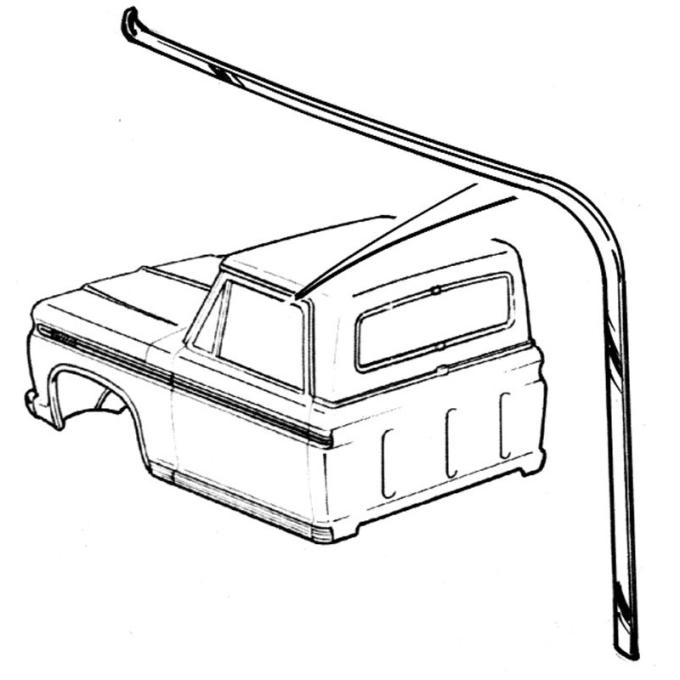 Dennis Carpenter Roof Drip Rail Molding - 1973-79 Ford Truck, 1978-79 Ford Bronco D3TZ-1051727-A