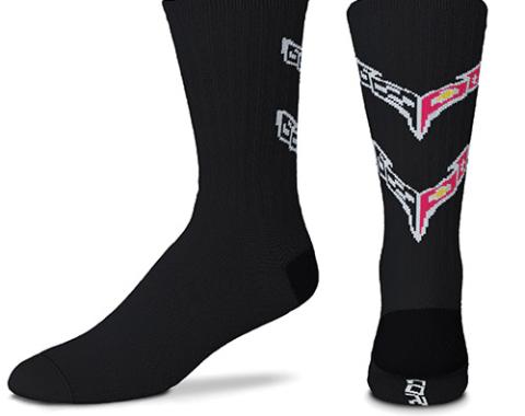 2020 Corvette Black Crew Socks
