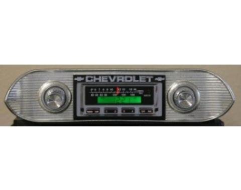 Chevy II-Nova Stereo Radio, KHE-300, AM/FM, Manual Tuning, Black Face, 1962-1965