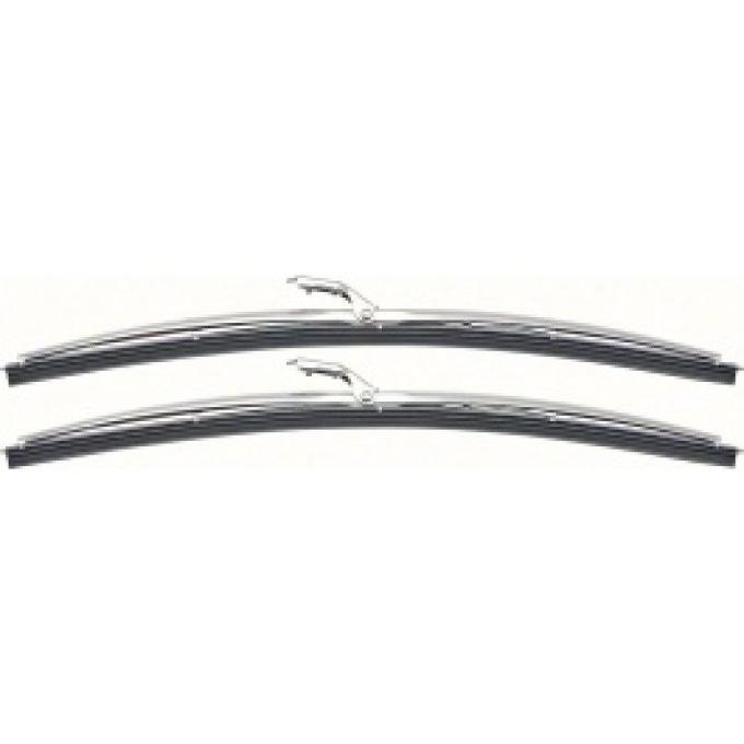 Nova & Chevy II Wiper Blades, Polished Stainless Steel, 1967-1969