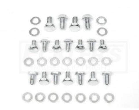 Nova Oil Pan Bolt Set, Small Block, Chrome, 1962-1979