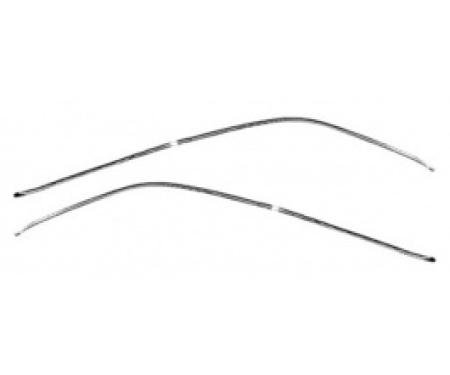 Nova Molding Set, Roof Drip Rail, Coupe, 1966-1967