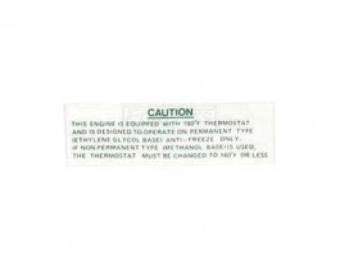 Nova Fan Shroud Anti-Freeze Coolant Type Decal, 1967-1969