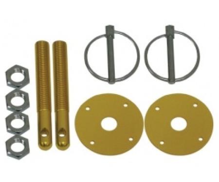 Aluminum Hood Pin Kit, Gold