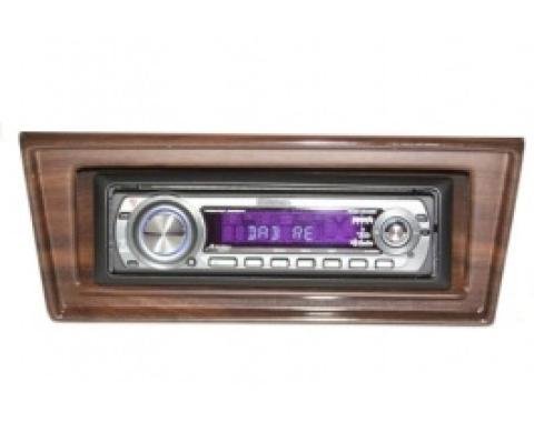 Chevy II-Nova Stereo Radio, KHE-300, AM/FM, Manual Tuning, Black Face, Wood Bezel, 1966-1967