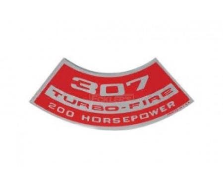 Nova Air Cleaner Decal, Small Block, 307 Turbo-Fire, 200 HP 1969-1971