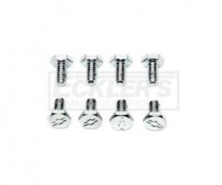Nova And Chevy II Bowtie Valve Cover Bolts, Small Block, Chrome, For Cars With Steel Valve Covers, 1962-1979