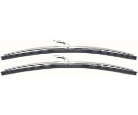 Nova & Chevy II Wiper Blades, Polished Stainless Steel, 1967-1969
