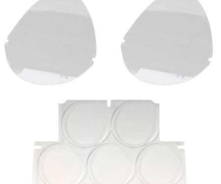 Redline Restomotive® 1968-1977 Chevrolet Corvette 3 Piece Gauge Lens Kit (Tachometer / Speedometer / Center Cluster)
