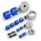 Redline Restomotive® Universal Hose Cover Kit, Stainless Steel Braided, with Blue Clamps