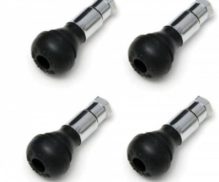 Camaro Rubber Valve Stems, With Chrome Sleeves & Caps, 1967-2002