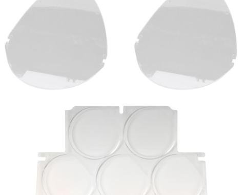 Redline Restomotive® 1968-1977 Chevrolet Corvette 3 Piece Gauge Lens Kit (Tachometer / Speedometer / Center Cluster)