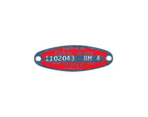 Corvette Generator Tag, with Generator Number & Date. 1953-1962