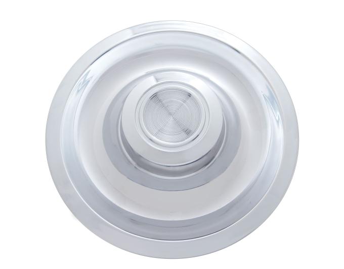 United Pacific Rally Wheel Hub Cap Set With Plain Center Cap For 1967 Chevy Camaro (4/Set) C6704