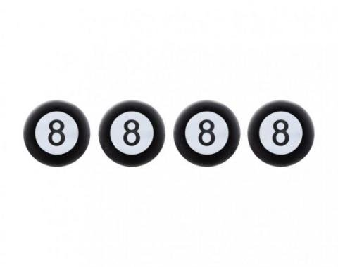 United Pacific "8" Ball Tire Valve Caps (4 Pack) 70022