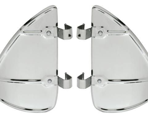 United Pacific Polished Stainless Steel Vent Window Breezies (Pair) C5014