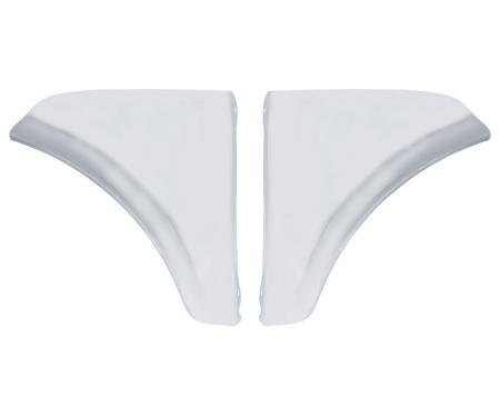 United Pacific Stainless Steel Fender Skirt Scuff Pads For 1965-66 Chevy Passenger Car (Pair) C1005