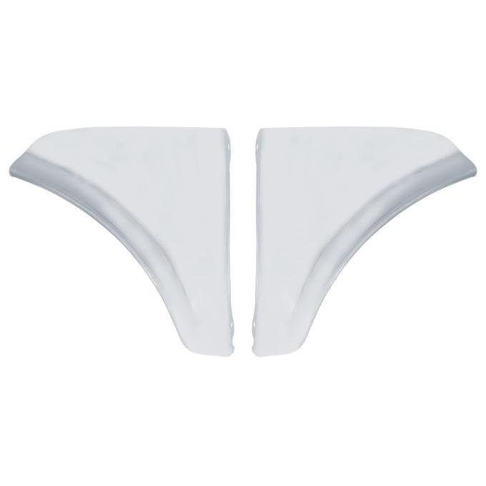 United Pacific Stainless Steel Fender Skirt Scuff Pads For 1965-66 Chevy Passenger Car (Pair) C1005