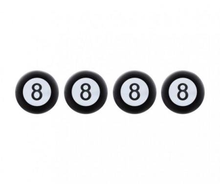 United Pacific "8" Ball Tire Valve Caps (4 Pack) 70022