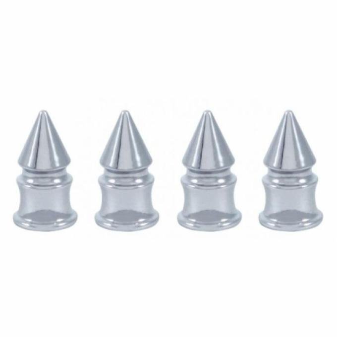 United Pacific Chrome Spike Valve Caps (4 Pack) 70038