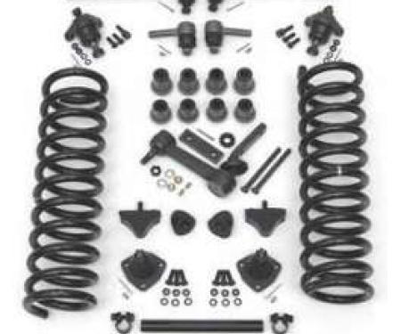 Full Size Chevy Front End Suspension Rebuild Kit, With Heavy-Duty Coil Springs & Polyurethane Bushings, 1961-1964