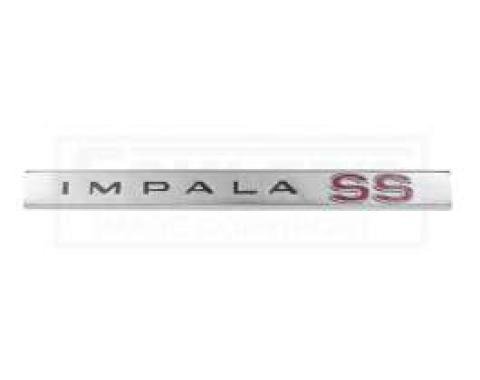 Full Size Chevy Trunk Molding Emblem, Impala SS, 1965