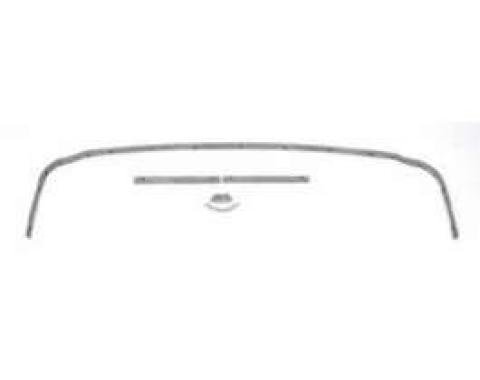Full Size Chevy Convertible Top Rear Tack Rail Set, 1959-1960