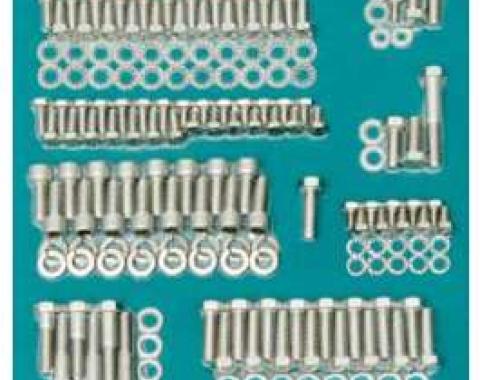Full Size Chevy Engine Hex Head Bolt Set, Stainless Steel, Big Block,1958-1964