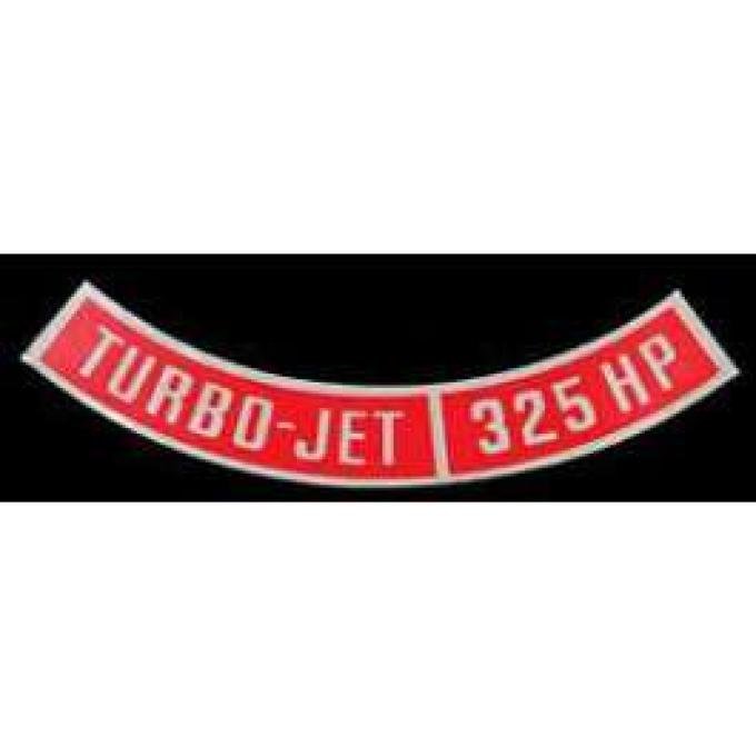 Full Size Chevy Air Cleaner Decal, Turbo-Jet, 396ci/325hp, 1965-1968