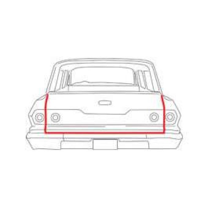 Full Size Chevy Weatherstrip, Wagon, On Body, Molded Ends, 1961-1964