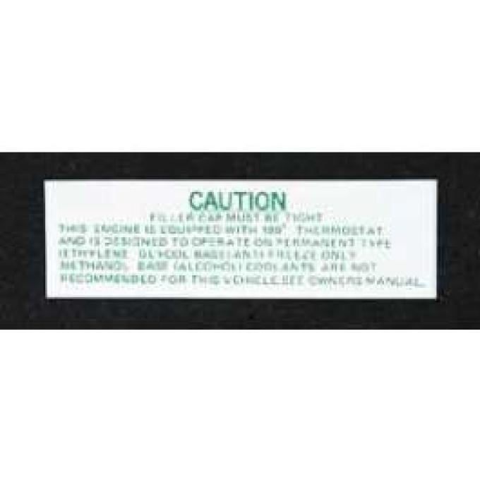 Full Size Chevy Cooling System Caution Decal, 1965-1966