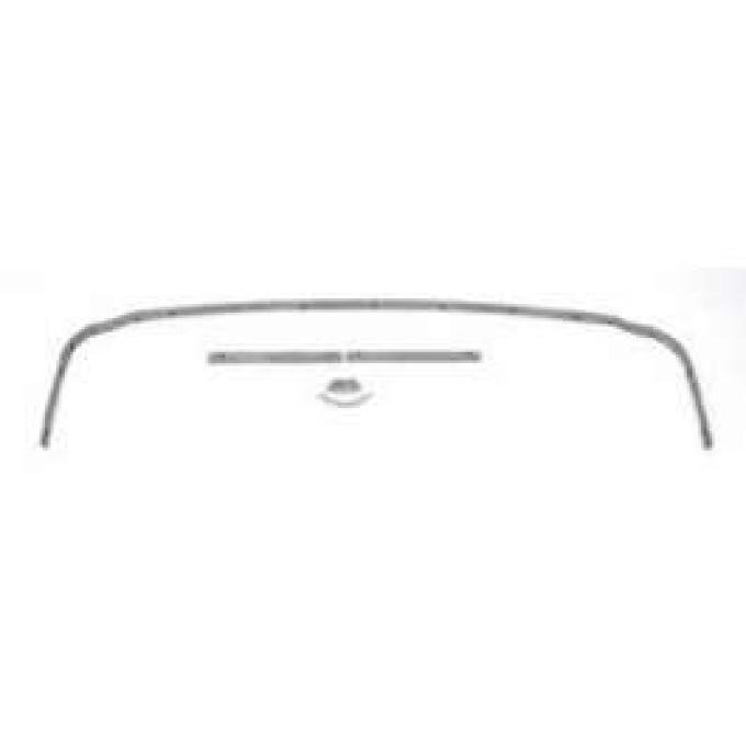 Full Size Chevy Convertible Top Rear Tack Rail Set, 1959-1960