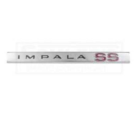 Full Size Chevy Trunk Molding Emblem, Impala SS, 1965
