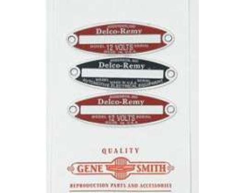 Full Size Chevy Generator & Starter & Distributor Tags, Delco Remy, 1958-1962