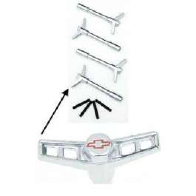 Full Size Chevy Valve Cover Wingnuts, Chrome, With Bowtie Logo, 1958-1972