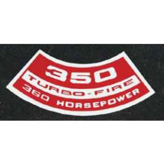 Full Size Chevy Air Cleaner Decal, 350ci/360hp Turbo-Fire, 1965-1972