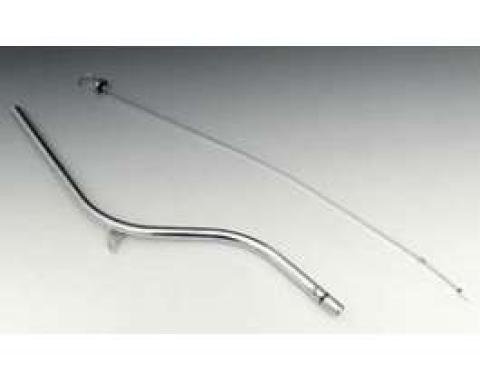 Full Size Chevy Transmission Oil Dipstick & Tube, TH350 Automatic, Chrome, 1958-1972