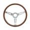 Volante S6 Classic Steering Wheel, with Slotted Chrome Spokes & Wood Grip BLEM