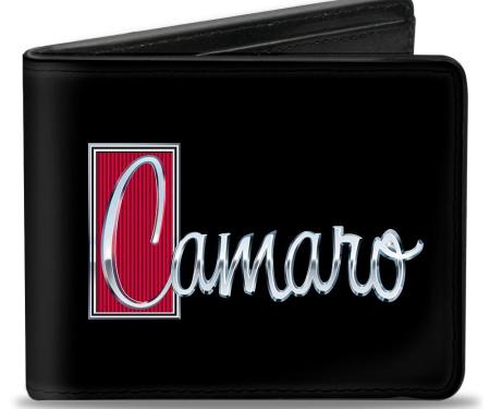 Bi-Fold Wallet - 1972 CAMARO Script Emblem Black/Silver/Reds