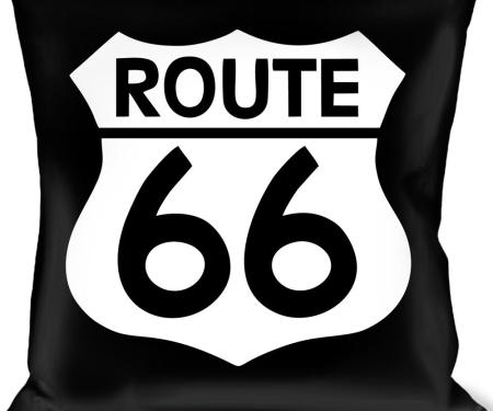Buckle-Down Throw Pillow - ROUTE 66 Highway Sign Repeat Black/White
