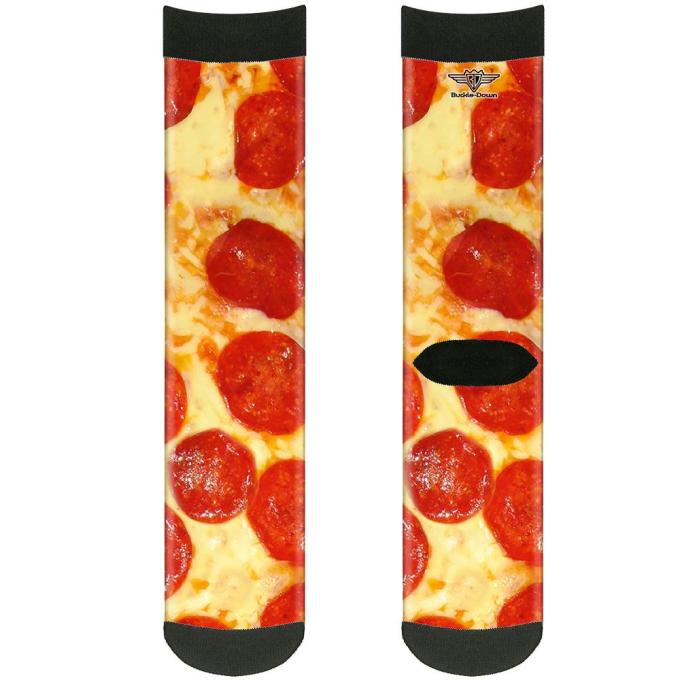 Sock Pair - Polyester - Pepperoni Pizza Vivid - CREW