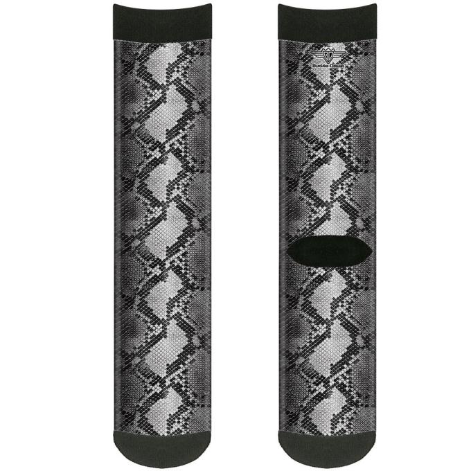 Sock Pair - Polyester - Snake Skin 3 Grays - CREW