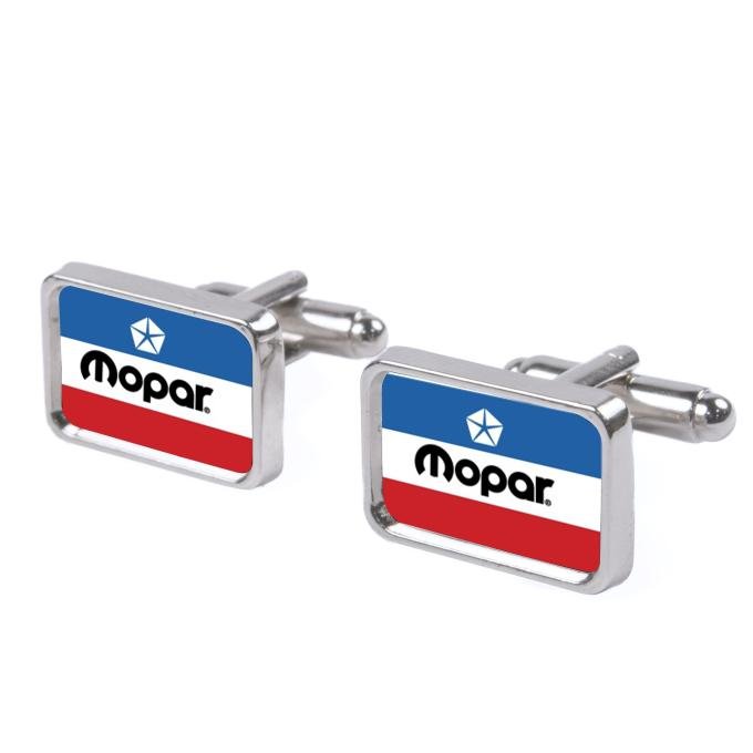 Cufflink Set - MOPAR Chrysler Logo FCG White/Blue/Red/Black