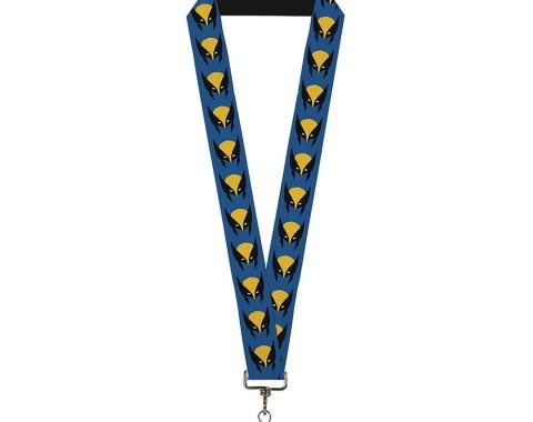 MARVEL X-MEN 
Lanyard - 1.0" - Wolverine Mask Icon Blue/Black/Yellow