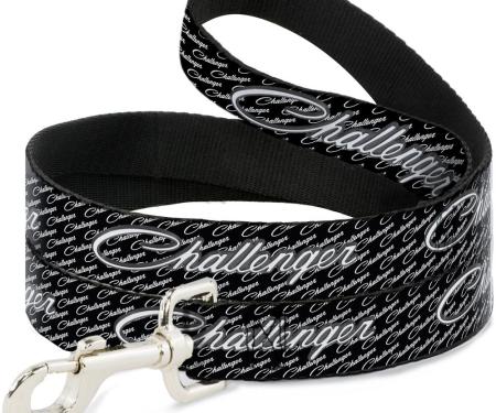 Dog Leash CHALLENGER Repeat w/Text Black/White