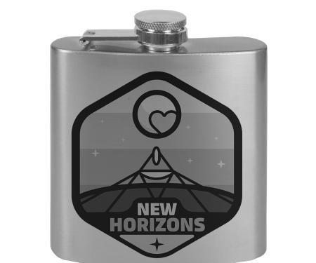 Stainless Steel Flask - 6 OZ - NEW HORIZONS Pluto Tonal Grays